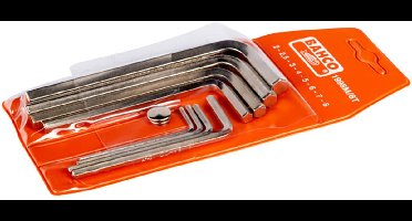 Bahco Metric With Nickel/plated Finish 2-8 Mm Inbussleutelset 8 Eenheden Oranje