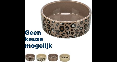 TRIXIE VOERBAK / DRINKBAK LEO KAT KERAMIEK PANTERPRINT ASSORTI 12 CM 300 ML