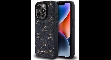 Karl Lagerfeld Back cover - iPhone 15 Pro - Zwart - Schokabsorberende randen - Precise uitsparingen