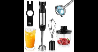 Staafmixer Set - Hakmolen - Groentesnijder - Soepmaker - Zwart