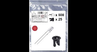 Quadrios 25O219 LED-assortiment Rood Rond 3 mm 2500 mcd 20 mA 2.0 V