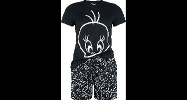 Looney Tunes Tweety Outlines Pyjama zwart XXL Katoen -