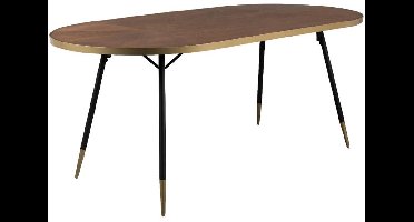Puur - Lomma eettafel hout 200 cm - bruin/goud
