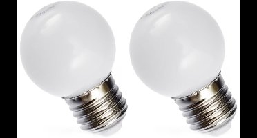 Spectrum LED Kogellamp E27 1W - 230V - 55 Lumen - 6000K Koud wit - Helder daglicht - Energiezuinig - 2 stuks