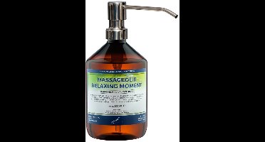 Massageolie Relaxing Moment 500 ml met zilveren pomp - 100% natuurlijk - biologisch en koud geperst