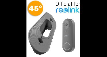 Made For Reolink - 45° Hoekbeugel - Grijs // Slimme Video Deurbel Wig // UV bestendig Kunststof // Inclusief schroeven