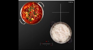 Inventum IKI6008 inbouw inductiekookplaat 60 cm - 1-fase - 4 kookzones - Boost - Timer - Kinderslot - Randloos - Elektrische kookplaat 4 pits - Zwart