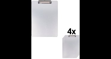 DESQ® Aluminium Klembord A4 - Set 4 stuks - Magnetische Achterkant - Vochtbestendig - Ophangoog - 226 x 319 mm