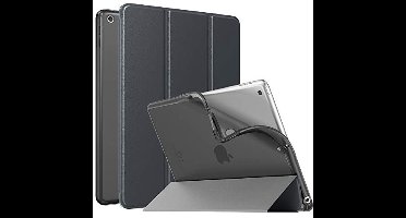 MoKo Hoesje voor nieuwe iPad 9e/8e/7e generatie hoesje (2021/2020/2019), zachte TPU doorschijnende matte achterkant slanke beschermhoes met standaard voor iPad 10,2 inch, automatisch waken/slapen,