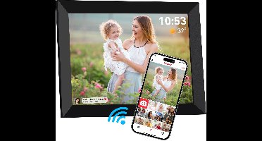 Siltcon® Digitale Fotolijst met WiFi - 10.1 Inch HD Display - Frameo App - Digitaal Fotolijstje - 16GB Opslag - IPS Touchscreen - Wereldwijd delen - Geen Abonnement - Foto & Video