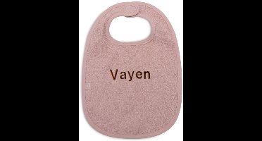 Jollein Slabbetje Badstof met naam - wild rose - gepersonaliseerd kraam cadeau - cadeautje met naam - geborduurd