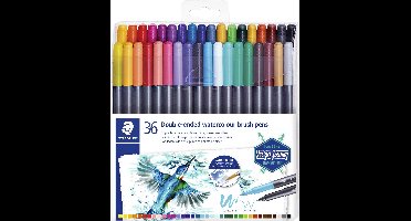 STAEDTLER Design Journey - Dubbele Brush pen met penseelpunt - set 36 st