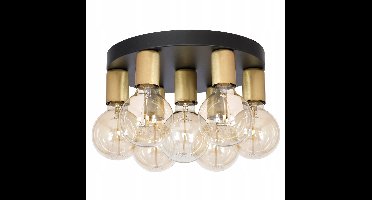 Luminex Magnus Plafondlamp 7xE27 Ø 30cm Zwart/Goud