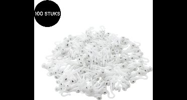 Purepeak Gordijn Runners Geschikt voor U-rail - 100 Stuks - Gordijn Glijders - Gordijnrunners - Wit