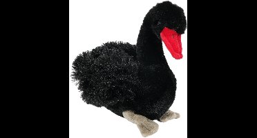 Pia Soft Toys Knuffeldier Zwaan - zachte pluche stof - zwart - premium kwaliteit knuffels - Vogels - 18 cm - Zwanen