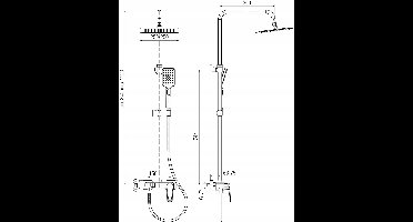 Valvex Esto Douchekolom Zwart Mat Met Thermostatische Kraan
