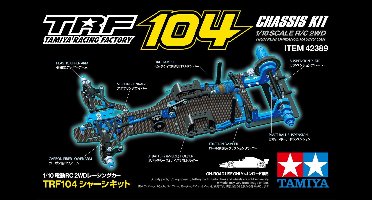 Tamiya Modelbouwpakket Militaire voertuigen - 42389 RC Auto - TRF104 Chassis Kit - 2WD met Aluminium Tuningonderdelen RC Plastic - 1:10 - Modelbouw