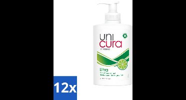 12 x Unicura Vloeibare Handzeep Ultra 250 ml - Handzeep - Antibacteriële Handzeep - Hygiëne - Handverzorging - Natuurlijke Handzeep