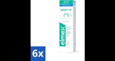 6 x Elmex Tandpasta Sensitive Gentle White 75 ml - Tandpasta - Mondhygiëne - Tanden Witte - Tandvleesbescherming - Bacteriënverwijdering