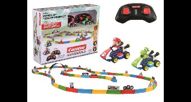 Carrera RC voertuig Auto - RC Auto Mini - Mario Kart - Tabletop Racing Set - Mario vs. Yoshi - 2 Auto#039 - Schaal 1:43 - 2,4 GHz RC Model Kant en Klaar - Carrera Bestuurbare Auto