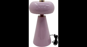 by Mooss - Enamel - Tafellamp - Lila - Light Purple - Licht Paars - Large - Hoogglans - Metaal - 26.00 x 26.00 x 45.00 cm - Ø 26 cm