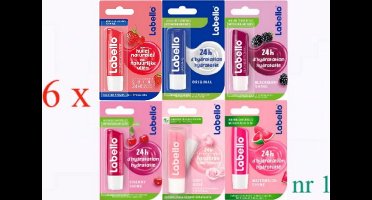 Labello Fruity Shine Lippenbalsem Collectie - 6 x 5.5 ml