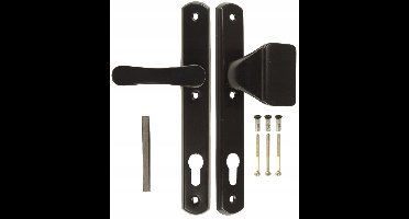 Zwarte Deurklink & Greep 90mm Rechts Buiten - Aluminium