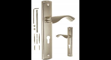 Deurbeslag Bilbao 72 mm Nikkel - Complete set