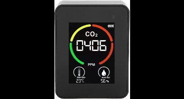 DailySupplies® Fijnstofmeter - Luchtkwaliteitsmeter Voor Binnen - Co2 Meter - Zwart