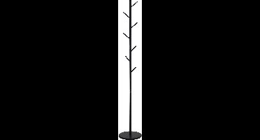 Home Deco Factory Kapstok - zwart - metaal - 7 haken - 173 cm - staand