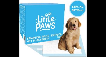 Little Paws 120 Puppy Training Pads 60 x 90 cm - met Plakstrip - Zindelijkheidstraining Hond - Hondentoilet - Plasmatjes hond - Extra Groot XL