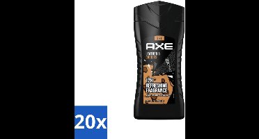 20 x Axe - 3-in-1 Douchegel - Leather & Cookies - 100% Plantaardig - 250 ml - 3-in-1 Douchegel - Douchegel Voor Lichaam - Douchegel Voor Gezicht - Douchegel Voor Haar - Geur Leer En Koekjes