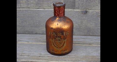 SENSE Decoratieve fles vaas met opdruk - Vintage stijl vaas - Vaas koper antiek ***2 STUKS ***