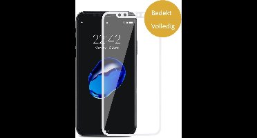 Screenprotector geschikt voor Apple iPhone Xs / X - Volledig Beeld Dekkend Tempered Glass Screen Protector Wit van iCall