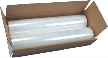 Folie - stretchfolie - LLDPE - 50cm - 300m - 17my - transparant - 2 rol
