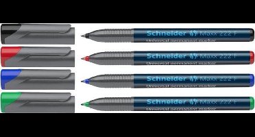 Schneider permanent marker - Maxx 222 - F - 4 stuks assorti - S-112294