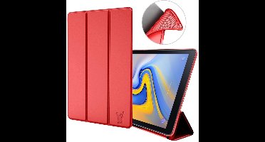 Hoes geschikt voor Samsung Galaxy Tab A 2018 10.5 inch - Trifold Book Case Kunstleer Tablet Hoesje Rood