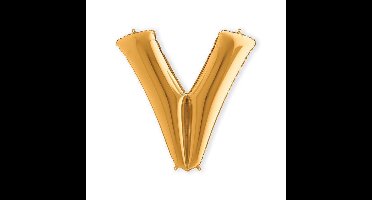 Folieballon letter 'V' goud (100cm)