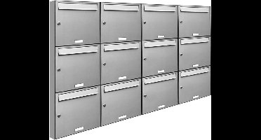 Brievenbus 12 adressen groot (muurmontage)