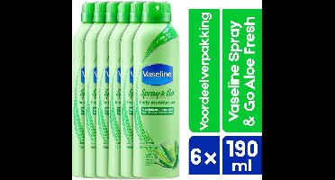 Vaseline Spray & Go Aloe Fresh (Aloe Vera)- 6 x 190 ml - Bodylotion - voordeelverpakking
