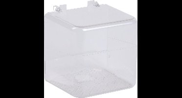 Flamingo - Vogelaccessoire Badhuisje - Transparant - 13 x 13 x 13.8 cm