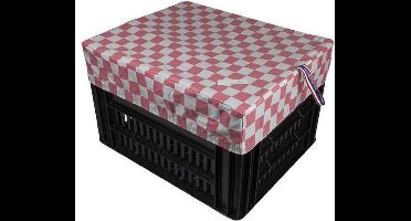 Afdekhoes voor Fietskrat en Boxen - Bescherm Je Spullen Tegen Weersinvloeden — roze/wit Maat M