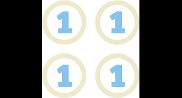 Decoratie Blauw 1 Jaar - 4 stuks