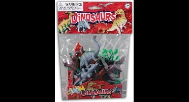 Dieren dino's 6 stuks in zakje - 10 cm