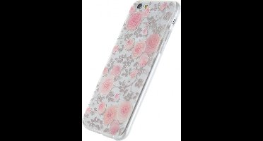 Xccess Rubber Case Transparent/Floral Rose iPhone 6/6S