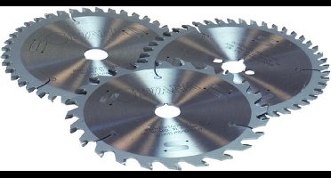 Ivana Cirkelzaagbladenset - Hard Metaal - 24WS/48WS/54TFN - 190x30mm - 3-Delig