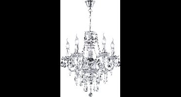REALITY LUESTER Kroonluchter - Chroom - Heldr plexi - excl. 5x E14 - D: 52 cm