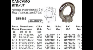 Goldenship Oogmoer Din 20 Eenheden Goud 10 mm