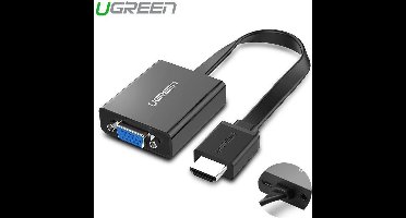 Ugreen - HDMI - VGA micro USB / audio 3,5 mm mini-jack adapter zwart - (40248)