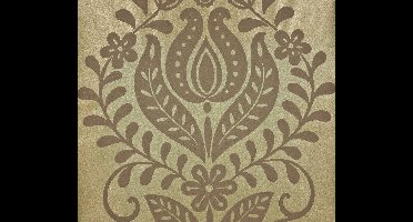 Dutch Wallcoverings Vliesbehang ornament - bruin/glitter